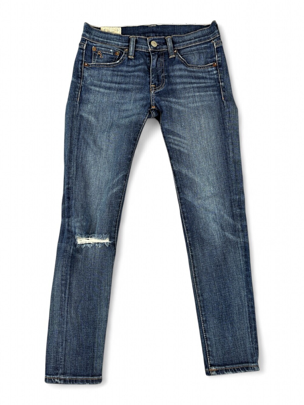 Polo Ralph Lauren Skinny Jeans Women 25‎ Distressed Dark Wash